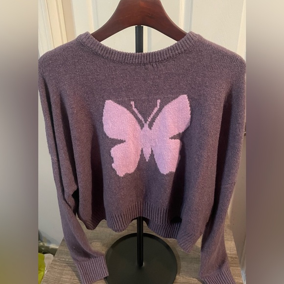 No Boundaries Sweaters - COPY - Women’s purple butterfly sweater!